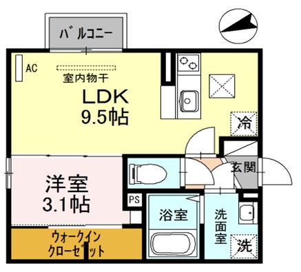 姫路市東山のアパートの間取り