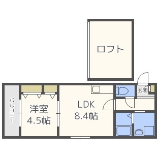 エリーナハイツ福大前の間取り