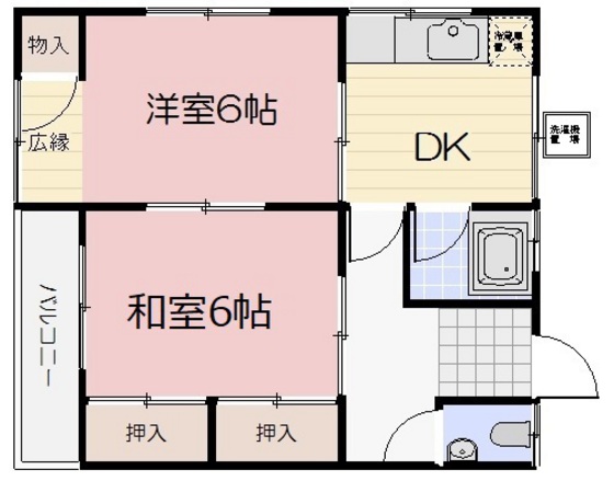 岡山市北区宿本町のアパートの間取り