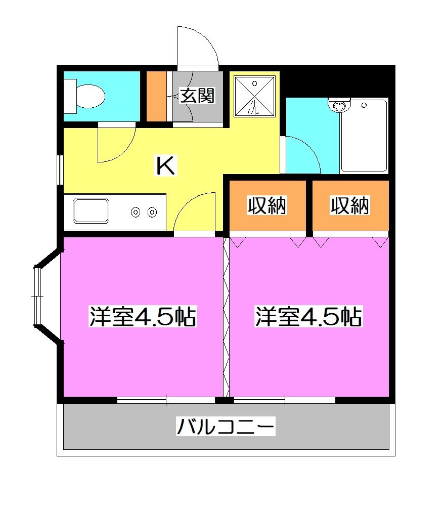 清瀬市野塩のマンションの間取り