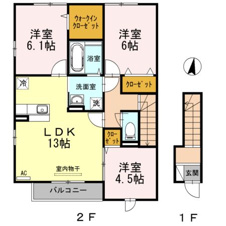 【ロイヤルコート福室　1番館の間取り】