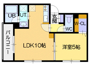 江別市三条のアパートの間取り