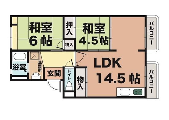 神戸市須磨区白川のマンションの間取り