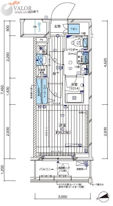 横浜市南区浦舟町のマンションの間取り