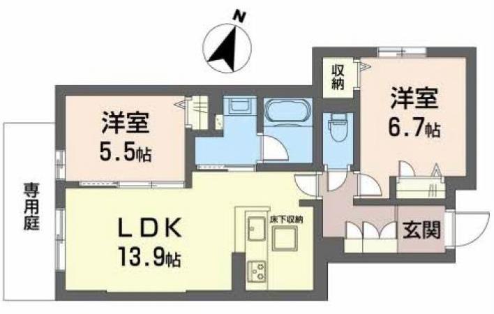 神戸市垂水区桃山台のマンションの間取り