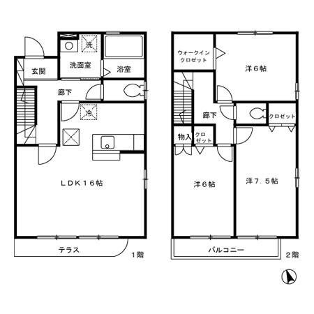 ローズコート・H　A棟の間取り