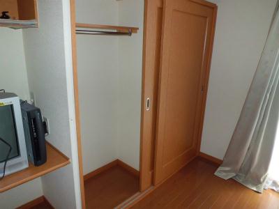 収納　丈の長い服も掛けられます。