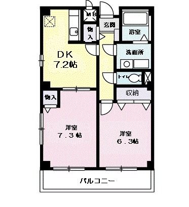 京都市上京区中務町のマンションの間取り