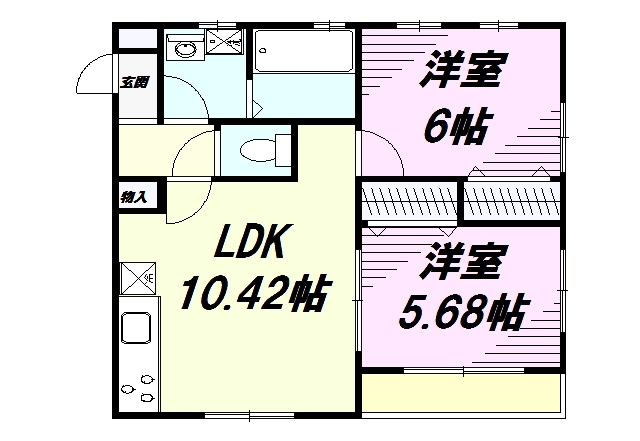 八王子市七国のアパートの間取り