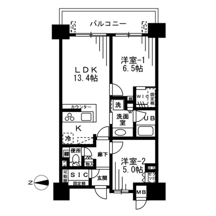 大阪市北区天満橋のマンションの間取り