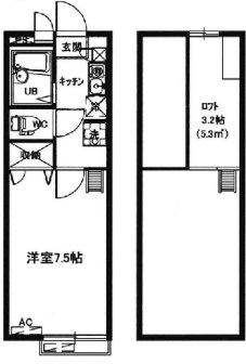 日野市新井のアパートの間取り