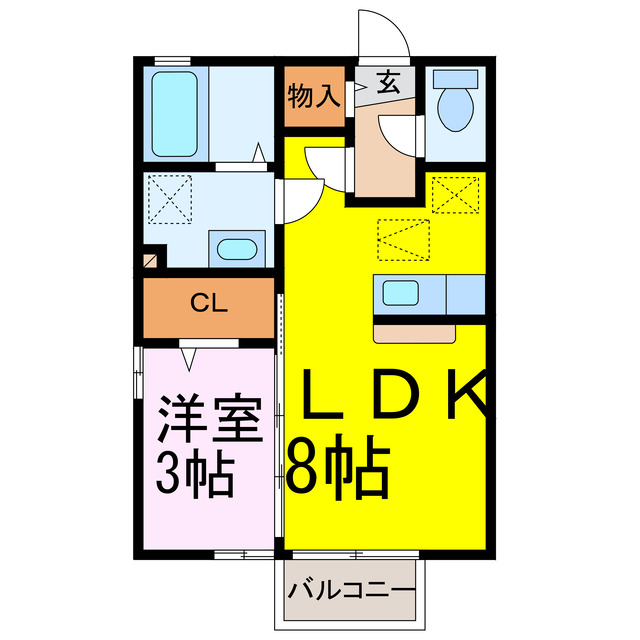 古河市下山町のアパートの間取り