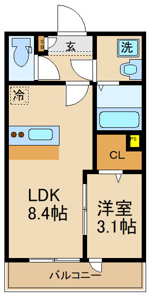 流山市南流山のアパートの間取り