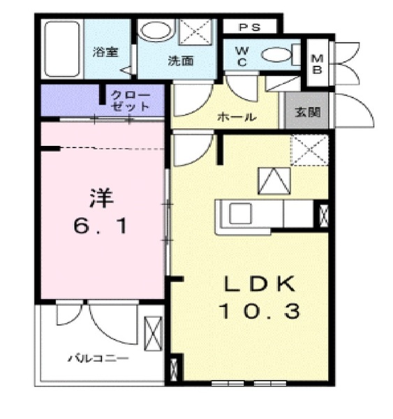 【守山市古高町のアパートの間取り】