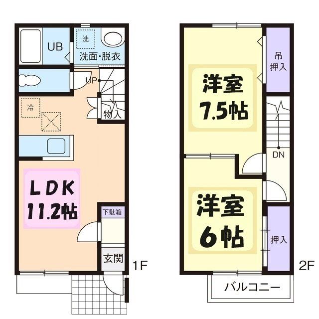 加須市岡古井のアパートの間取り