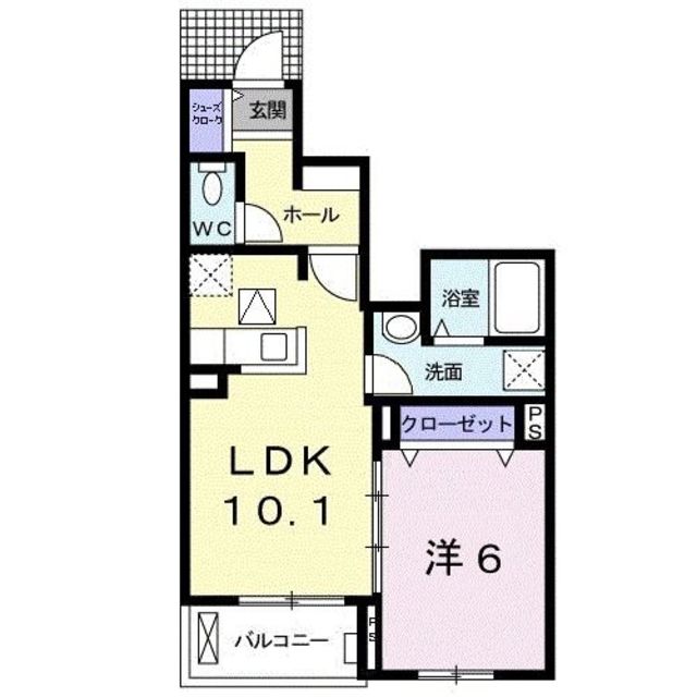 和歌山市松江東のアパートの間取り