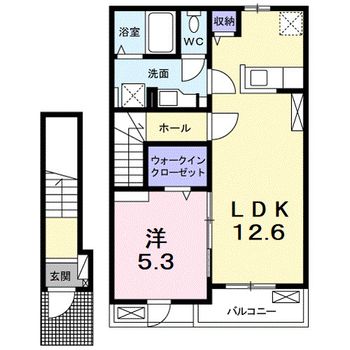 御所市大字東辻のアパートの間取り