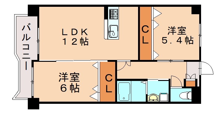 北九州市八幡西区三ケ森のマンションの間取り