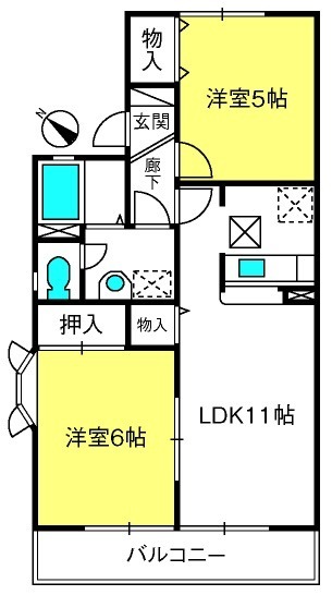 セジュール片町　IIの間取り