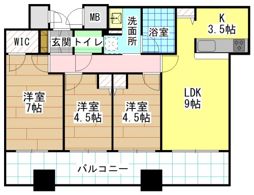 北九州市小倉北区室町のマンションの間取り