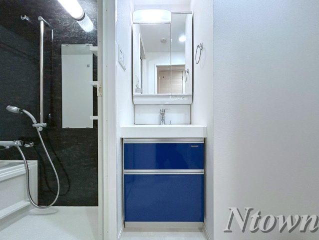 洗面設備　独立洗面台、朝の身支度には欠かせません