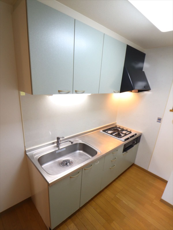 キッチン　2口コンロのシステムキッチン