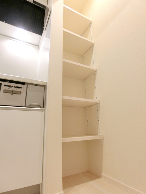 その他　キッチン脇の便利な収納棚