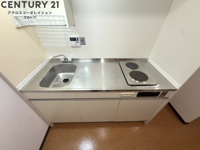 キッチン　2口コンロ付きのシンプルなキッチン