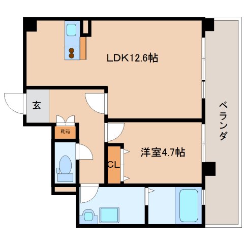 アンジュ高天の間取り写真