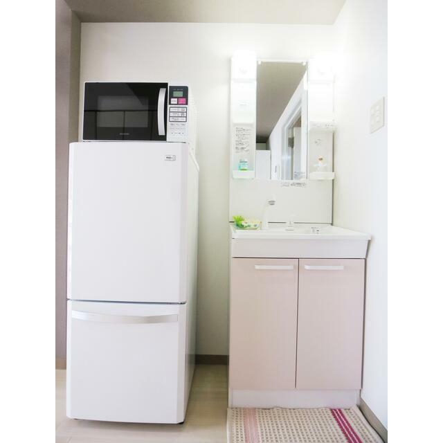 洗面設備　電子レンジ、冷蔵庫、シャンプードレッサー完備