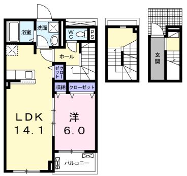 ＪＲ予讃線 香西駅 徒歩15分 3階建 築7年の間取り写真