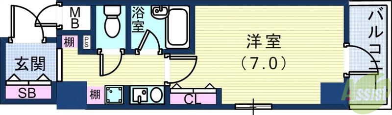 エスリード三宮フラワーロードの間取り