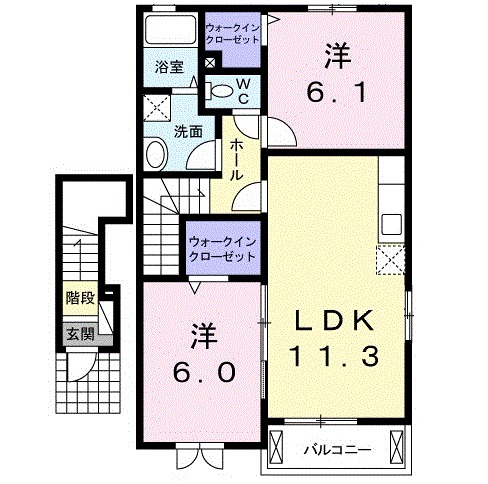 呉市川尻町小仁方のアパートの間取り