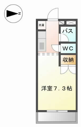 岡山市中区長岡のアパートの間取り