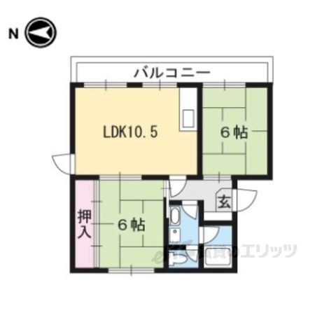 大津市勧学のマンションの間取り