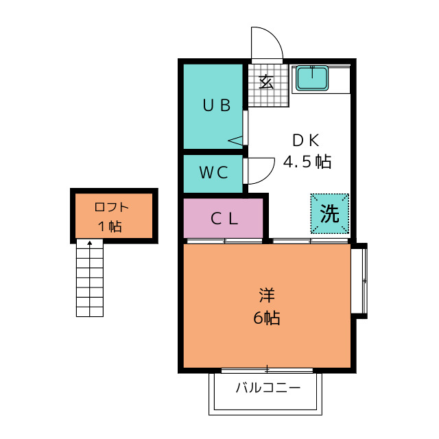 越路第２コーポナバタの間取り