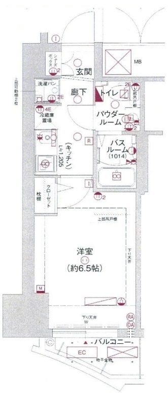 大阪市天王寺区北河堀町のマンションの間取り