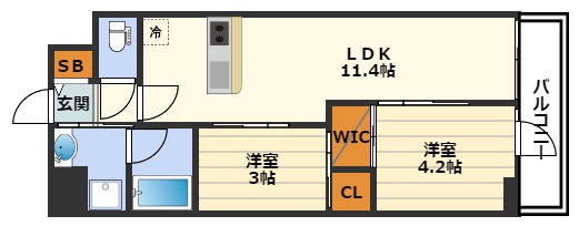 セレニテフラン梅田の間取り