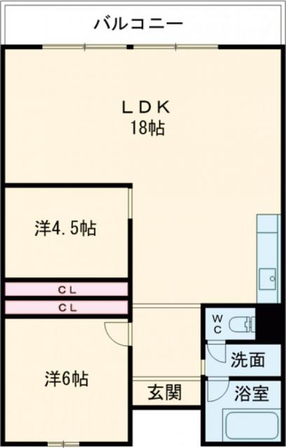 四條畷市江瀬美町のマンションの間取り