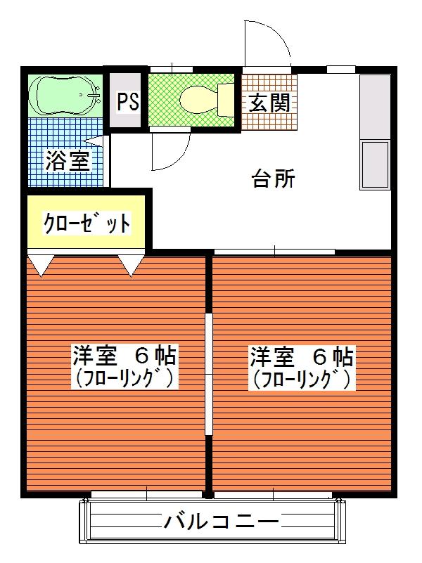 ひたちなか市大字田彦のアパートの間取り