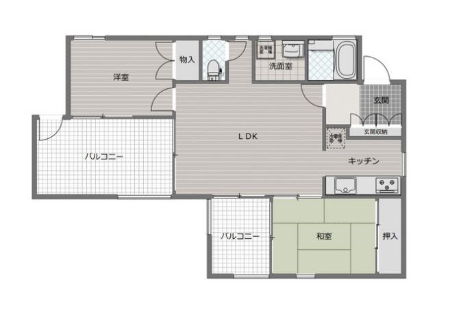 府中市美好町のマンションの間取り