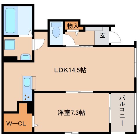 橿原市高殿町のアパートの間取り