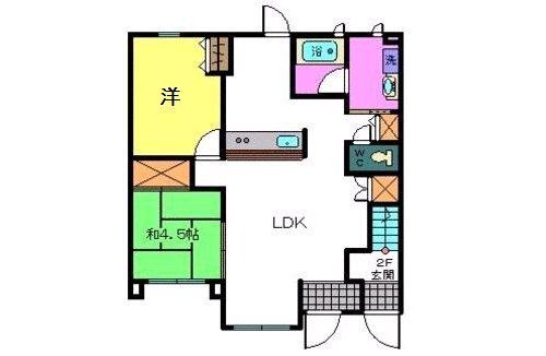 岩出市森のアパートの間取り