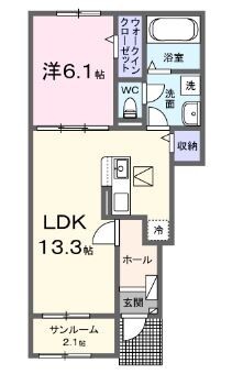 備前市伊部のアパートの間取り