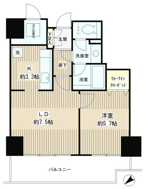 目黒区下目黒のマンションの間取り