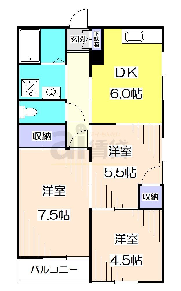 杉並区井草のマンションの間取り