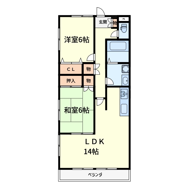 【三島郡島本町山崎のアパートの間取り】