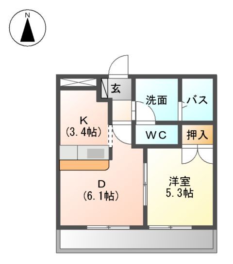 海部郡蟹江町錦のアパートの間取り