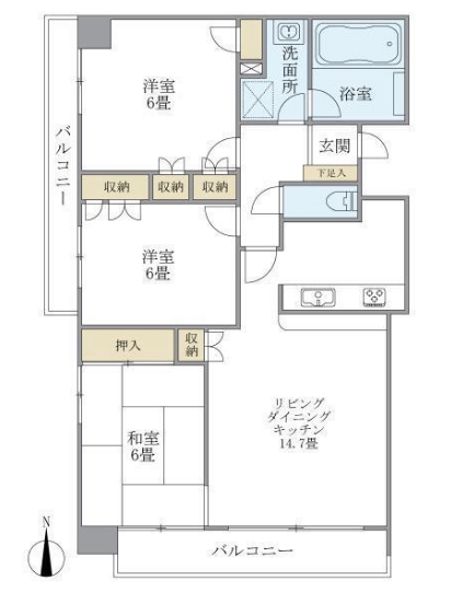 アールヴェール綾瀬の間取り