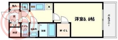 大阪市浪速区稲荷のマンションの間取り